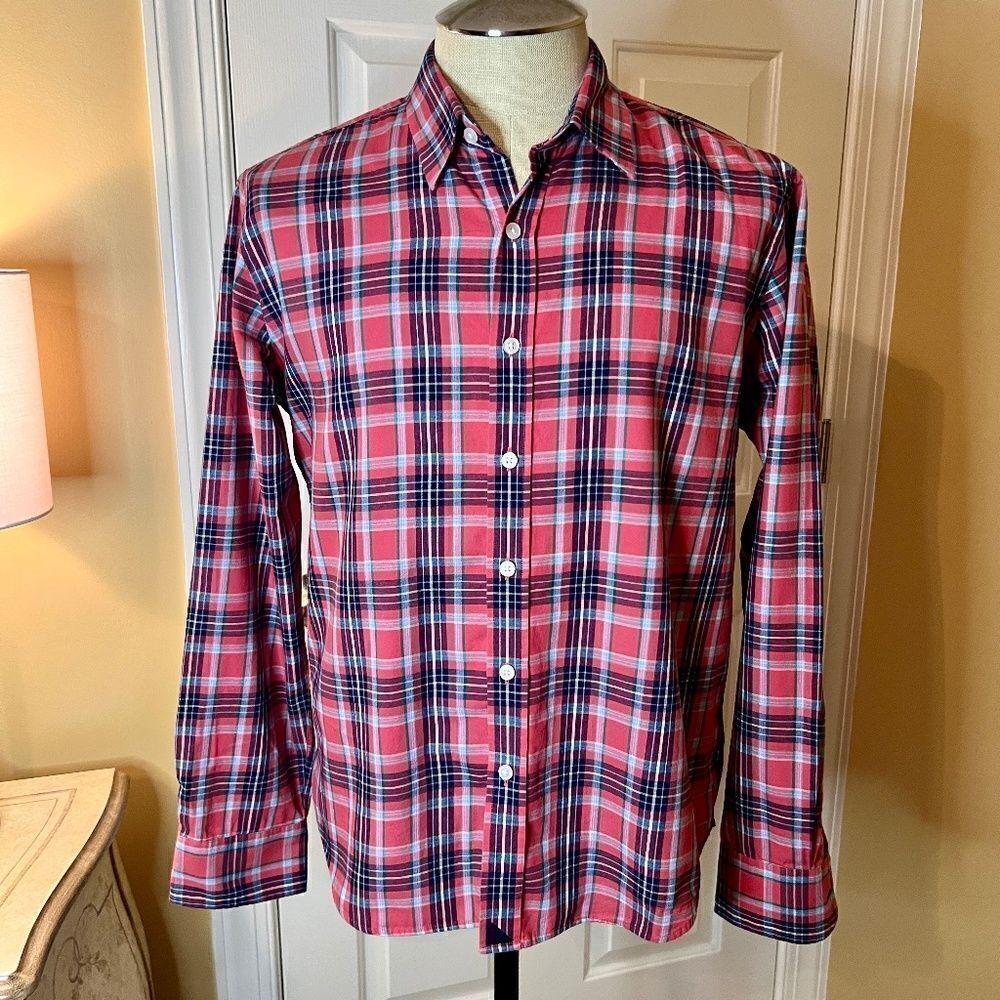 EUC Men's UNTUCKit Plaid Cotton Flannel Shirt Size MEDIUM Worn Once Like New